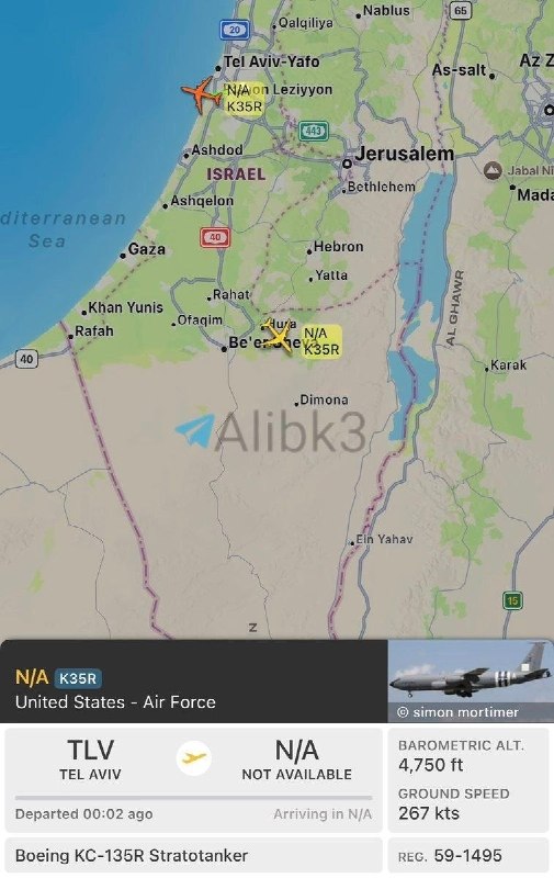 🇮🇱🇺🇸✈️ Zwei weitere amerikanische Tankflugzeuge starten vom Flughafen Ben Gurion 💢